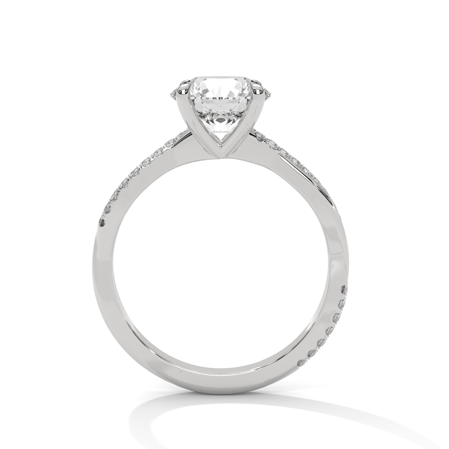 Elegant Twisted Solitaire Diamond Engagement Ring – Lab Grown Diamond | Customizable in 10K/14K/18K Gold | VVS Clarity