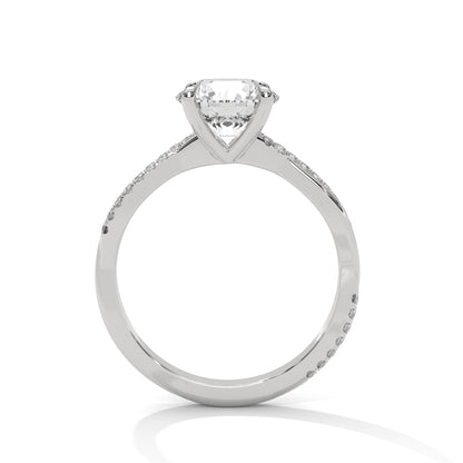 Elegant Twisted Solitaire Diamond Engagement Ring – Lab Grown Diamond | Customizable in 10K/14K/18K Gold | VVS Clarity