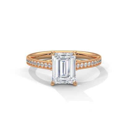 2 Carat Emerald Lab Diamond Engagement Ring | VVS Clarity Lab-Grown Diamond Ring | Solid Gold Customizable Ring | Promise Ring for Her