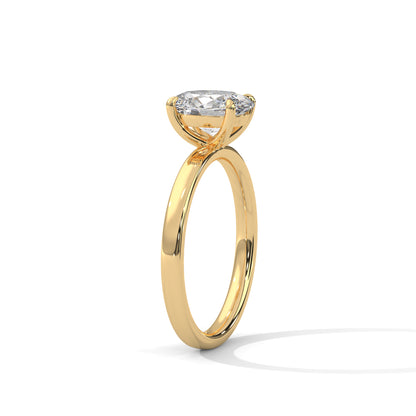 1ct Oval Lab Diamond Solitaire Engagement Ring | Dainty 4-Prong Ring in 14k 18k 10k Gold or 925 Silver | Minimalist Promise Ring for Her