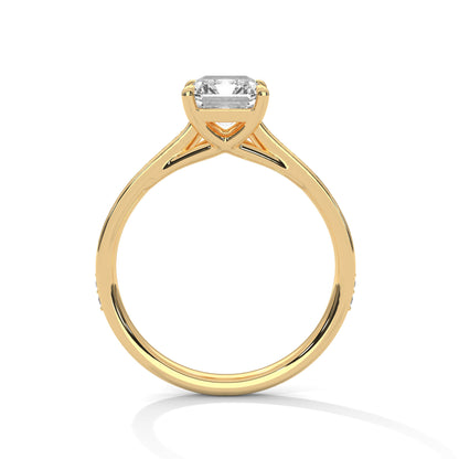 2 Carat Emerald Lab Diamond Engagement Ring | VVS Clarity Lab-Grown Diamond Ring | Solid Gold Customizable Ring | Promise Ring for Her