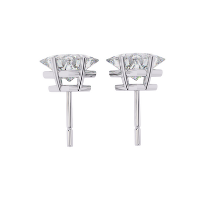 Princess Cut Lab Diamond Stud Earrings | 1ct Solitaire Earrings | Available in 10K 14K 18K Gold & 925 Silver | Classic Women’s Gift