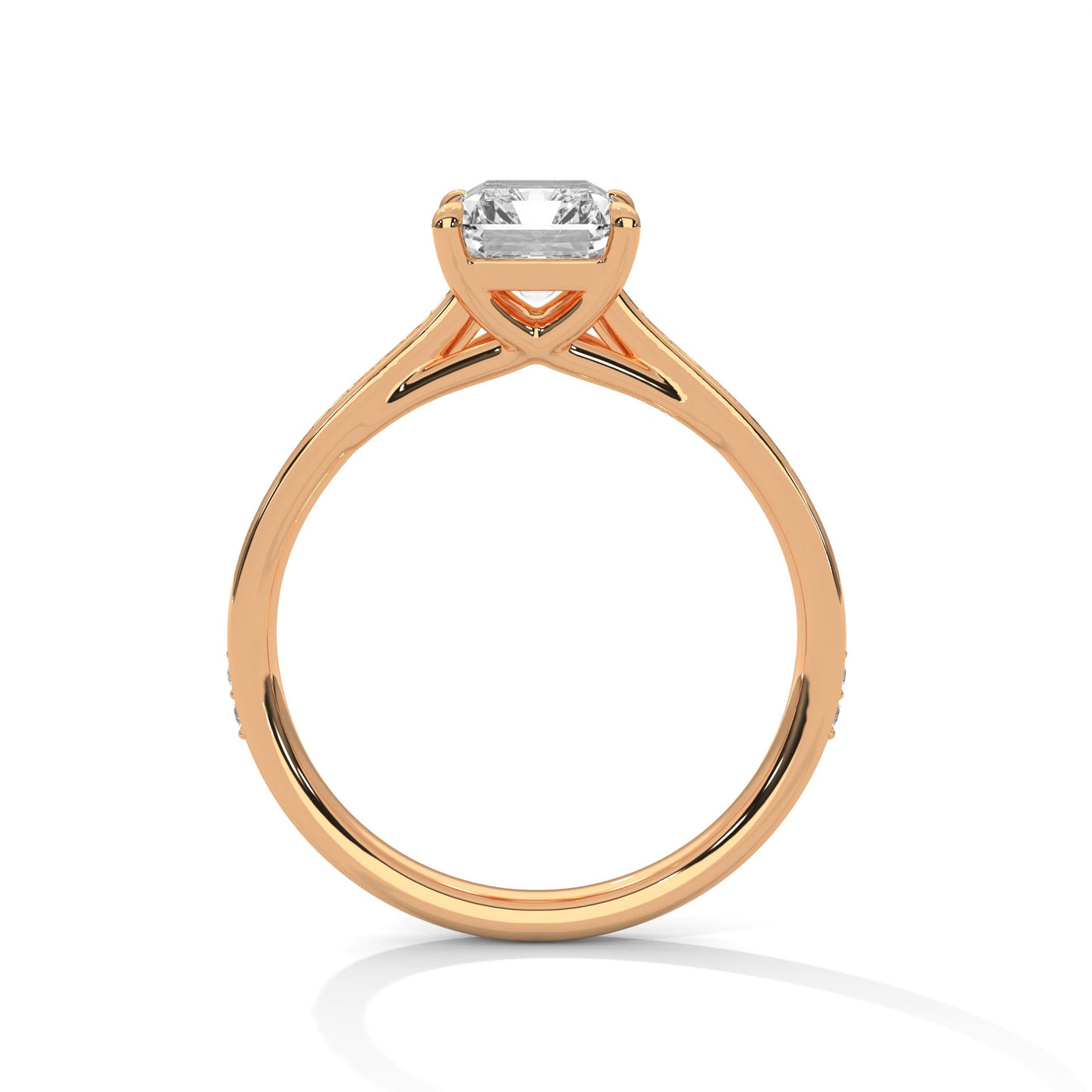 2 Carat Emerald Lab Diamond Engagement Ring | VVS Clarity Lab-Grown Diamond Ring | Solid Gold Customizable Ring | Promise Ring for Her