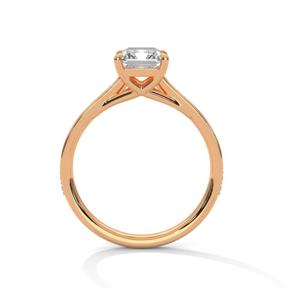 2 Carat Emerald Lab Diamond Engagement Ring | VVS Clarity Lab-Grown Diamond Ring | Solid Gold Customizable Ring | Promise Ring for Her