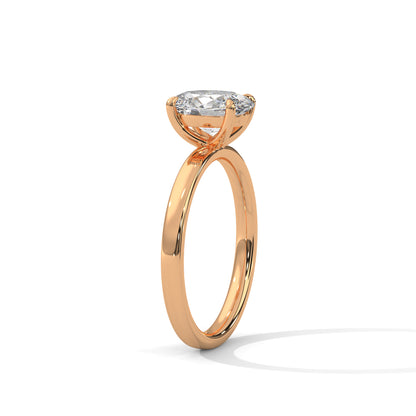 1ct Oval Lab Diamond Solitaire Engagement Ring | Dainty 4-Prong Ring in 14k 18k 10k Gold or 925 Silver | Minimalist Promise Ring for Her