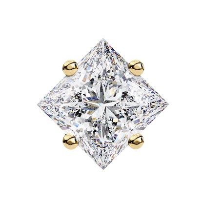 Princess Cut Lab Diamond Stud Earrings | 1ct Solitaire Earrings | Available in 10K 14K 18K Gold & 925 Silver | Classic Women’s Gift