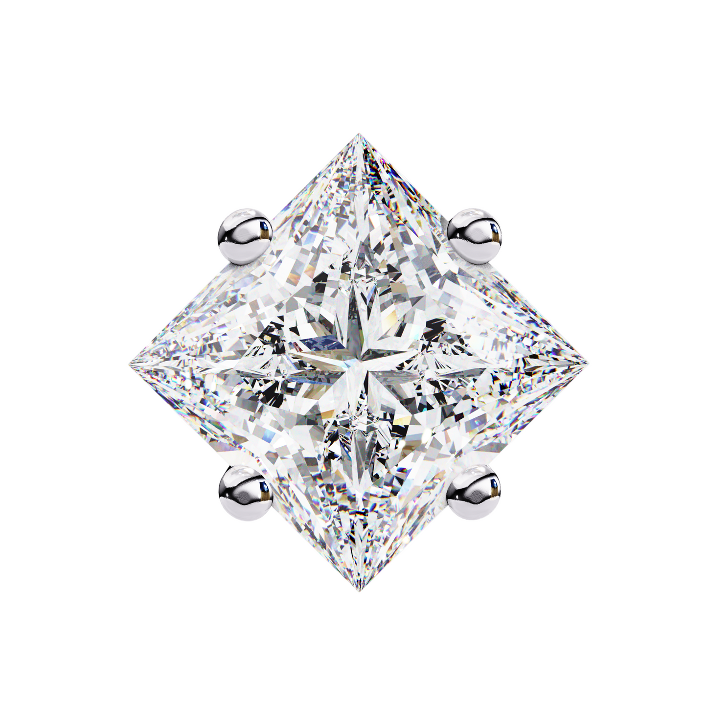 Princess Cut Lab Diamond Stud Earrings | 1ct Solitaire Earrings | Available in 10K 14K 18K Gold & 925 Silver | Classic Women’s Gift