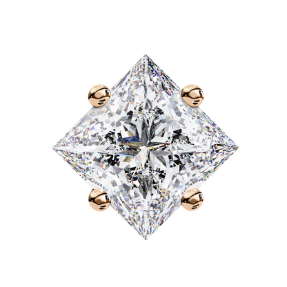 Princess Cut Lab Diamond Stud Earrings | 1ct Solitaire Earrings | Available in 10K 14K 18K Gold & 925 Silver | Classic Women’s Gift