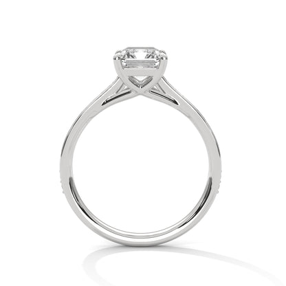 2 Carat Emerald Lab Diamond Engagement Ring | VVS Clarity Lab-Grown Diamond Ring | Solid Gold Customizable Ring | Promise Ring for Her
