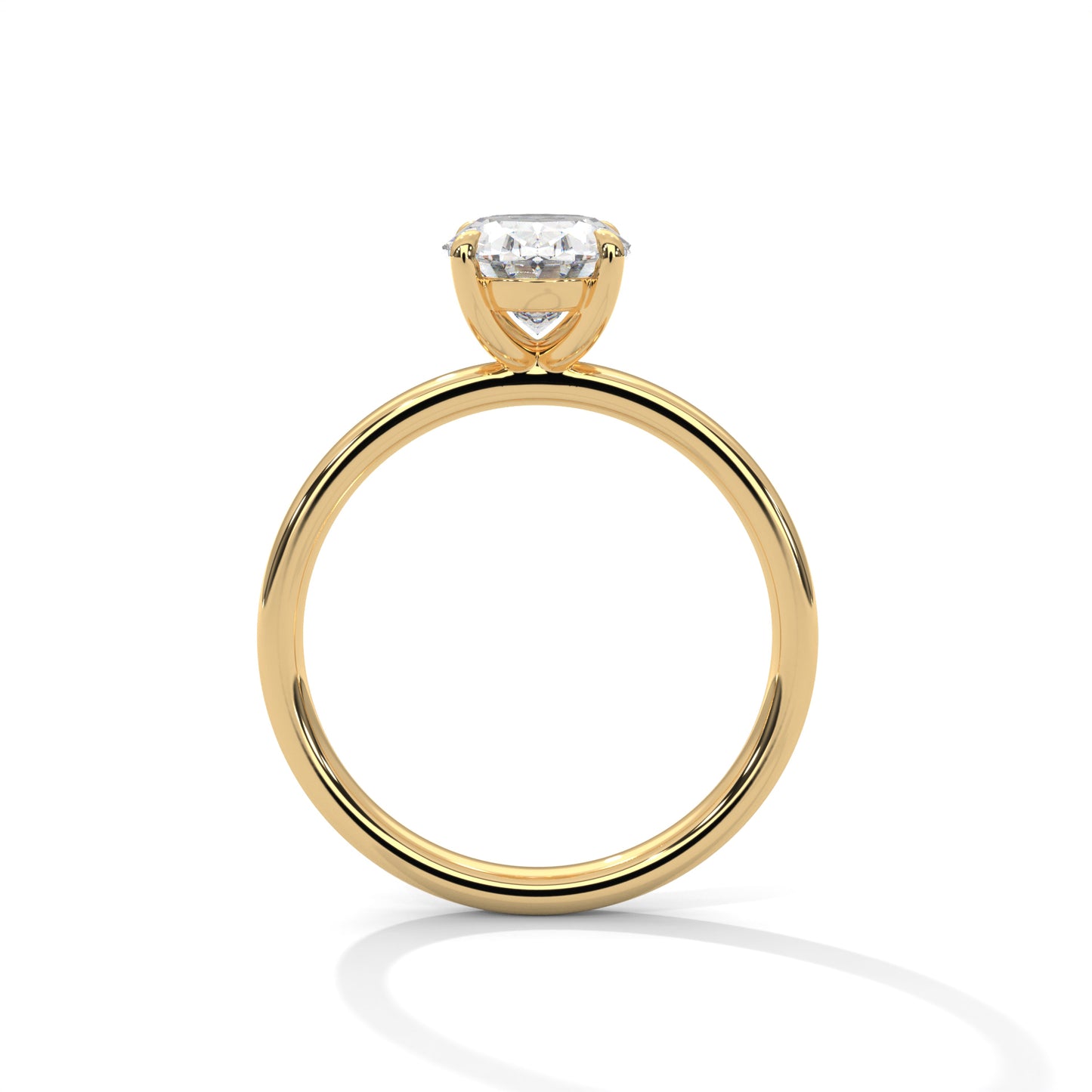 1ct Oval Lab Diamond Solitaire Engagement Ring | Dainty 4-Prong Ring in 14k 18k 10k Gold or 925 Silver | Minimalist Promise Ring for Her