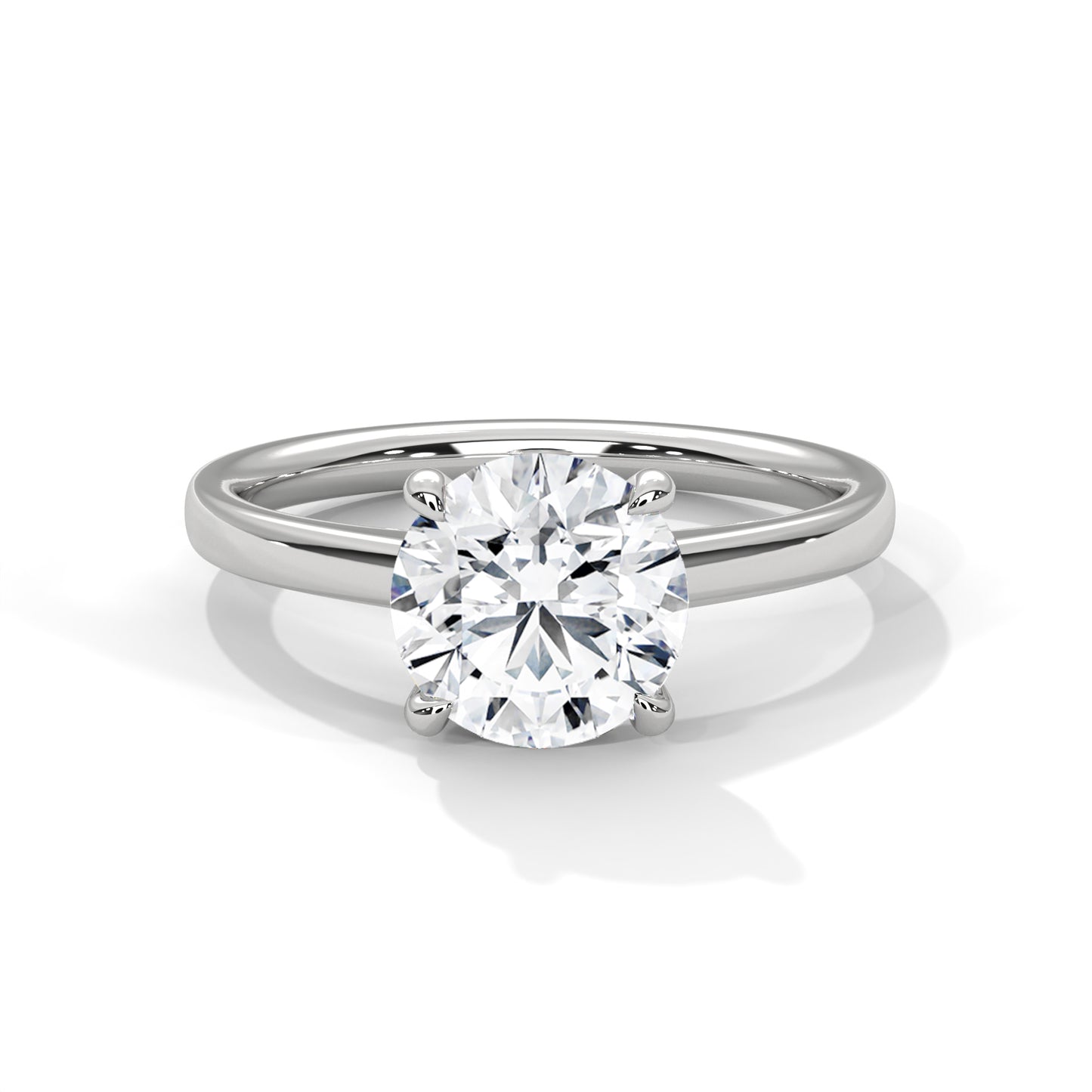 2ct Lab Grown Diamond Solitaire Ring | Round Cut | 14K/18K/10K Gold | Yellow, Rose, White Gold | Engagement Ring for Her | VVS Clarity