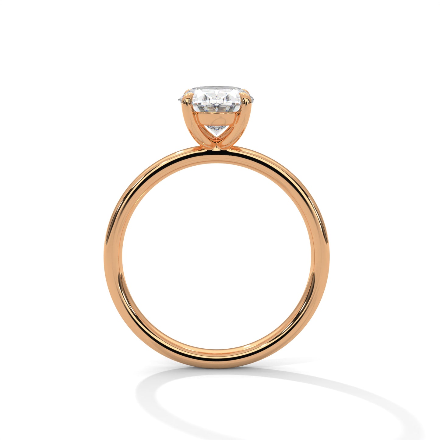 1ct Oval Lab Diamond Solitaire Engagement Ring | Dainty 4-Prong Ring in 14k 18k 10k Gold or 925 Silver | Minimalist Promise Ring for Her