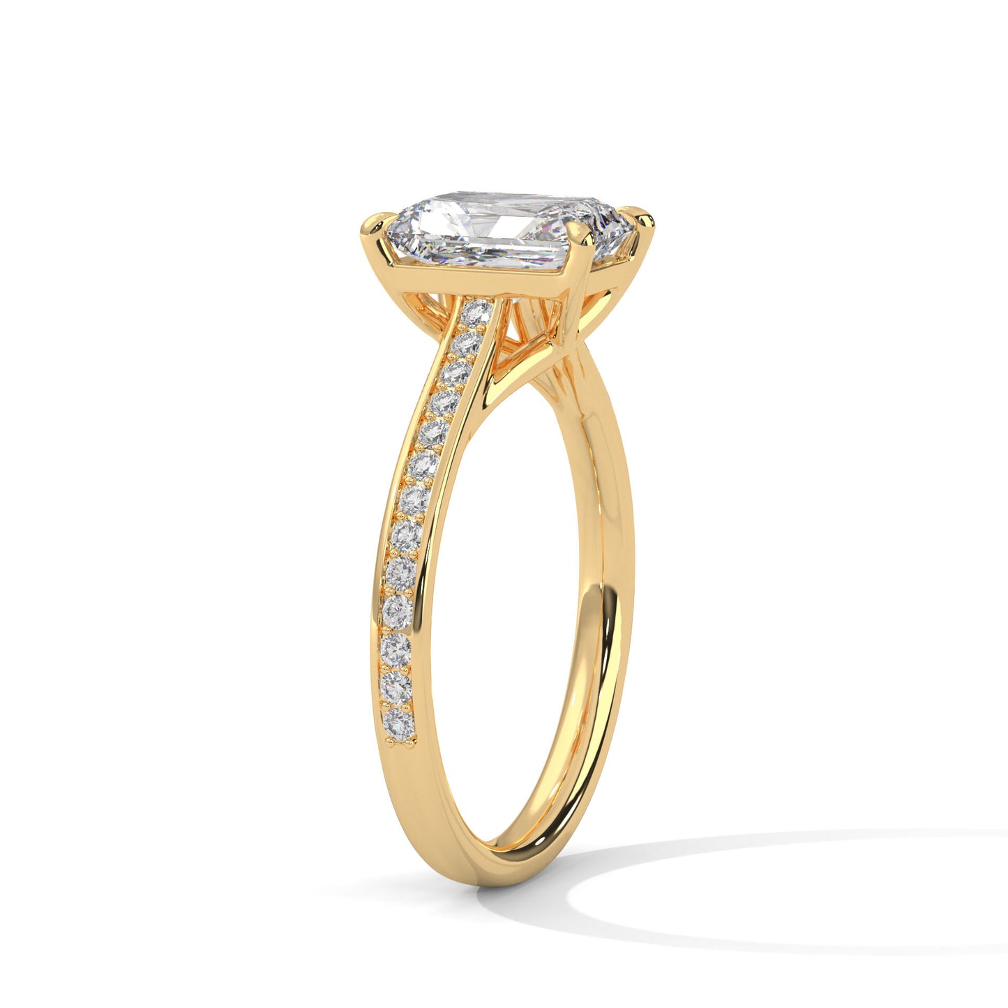 2 Carat Emerald Lab Diamond Engagement Ring | VVS Clarity Lab-Grown Diamond Ring | Solid Gold Customizable Ring | Promise Ring for Her