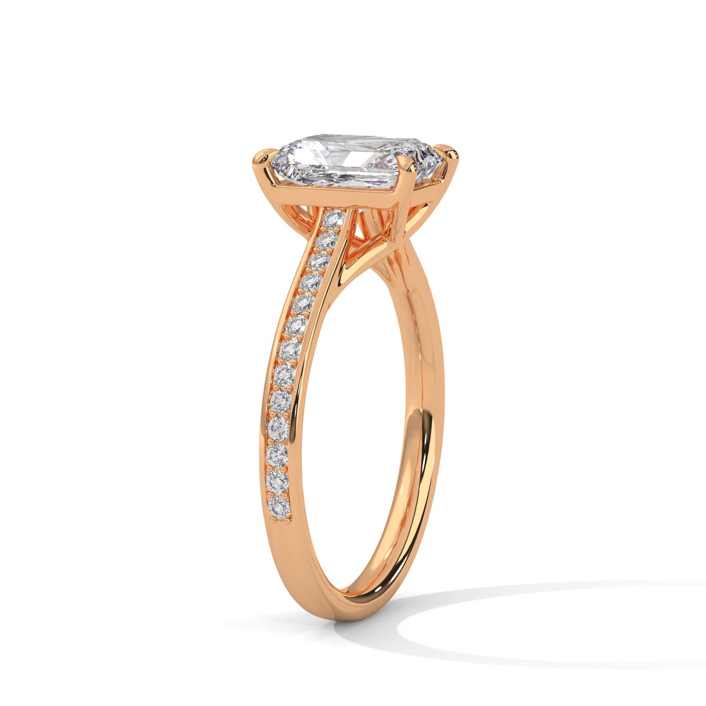 2 Carat Emerald Lab Diamond Engagement Ring | VVS Clarity Lab-Grown Diamond Ring | Solid Gold Customizable Ring | Promise Ring for Her