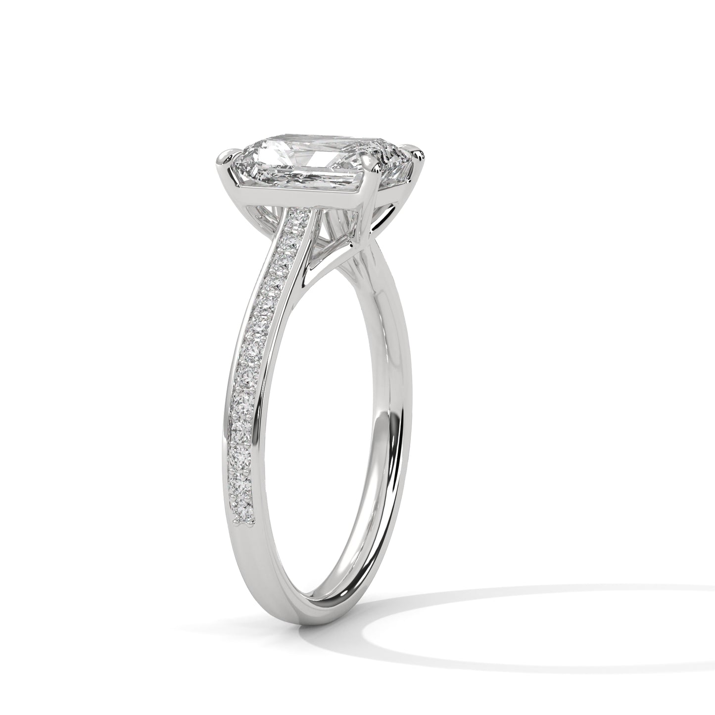 2 Carat Emerald Lab Diamond Engagement Ring | VVS Clarity Lab-Grown Diamond Ring | Solid Gold Customizable Ring | Promise Ring for Her