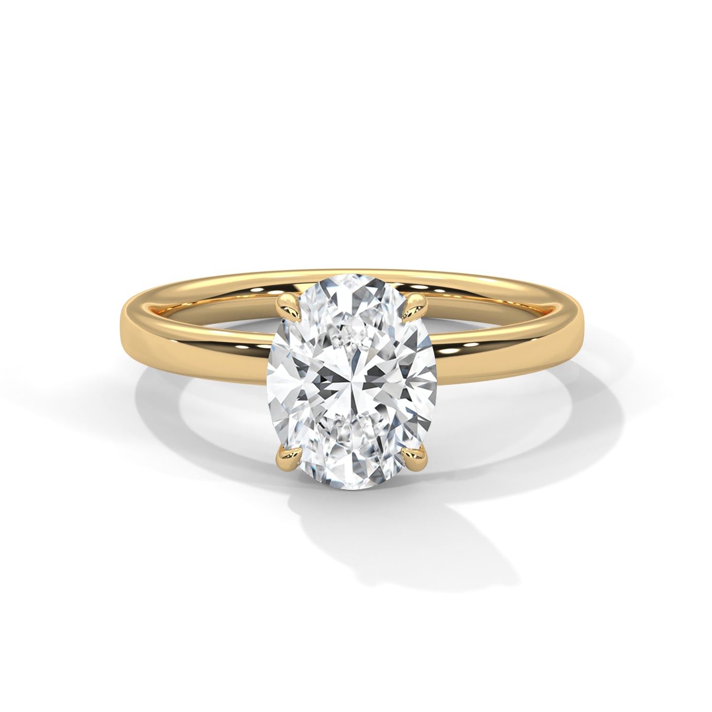 1ct Oval Lab Diamond Solitaire Engagement Ring | Dainty 4-Prong Ring in 14k 18k 10k Gold or 925 Silver | Minimalist Promise Ring for Her