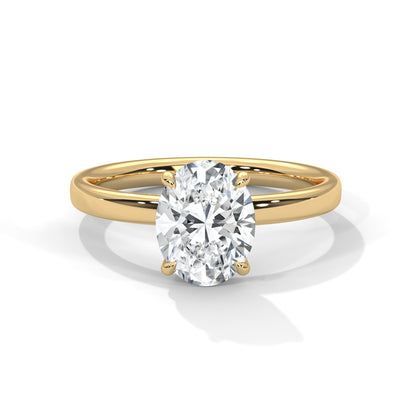 1ct Oval Lab Diamond Solitaire Engagement Ring | Dainty 4-Prong Ring in 14k 18k 10k Gold or 925 Silver | Minimalist Promise Ring for Her