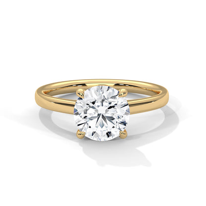 2ct Lab Grown Diamond Solitaire Ring | Round Cut | 14K/18K/10K Gold | Yellow, Rose, White Gold | Engagement Ring for Her | VVS Clarity