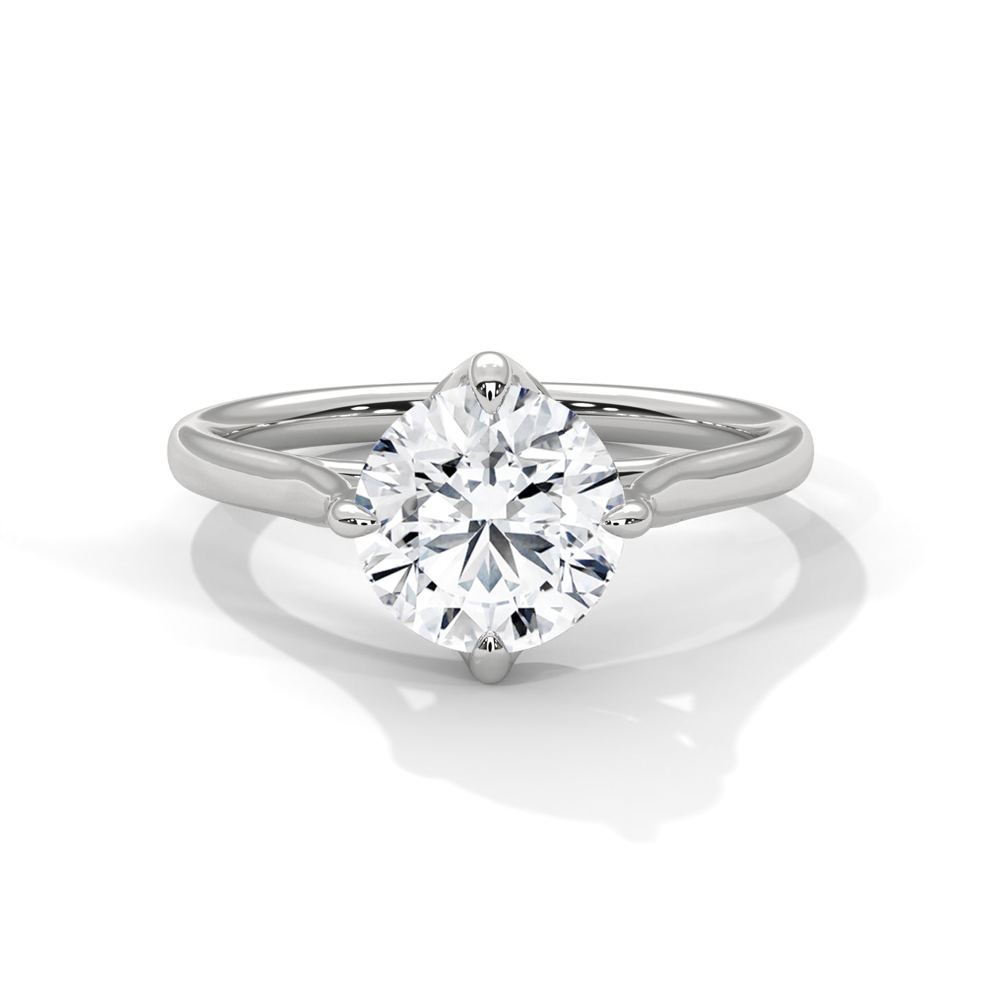 2CT Lab Grown Diamond Solitaire Engagement Ring | VVS Clarity Round Cut |  Solid Gold | Minimalist Lab Diamond Ring | Customizable Gift