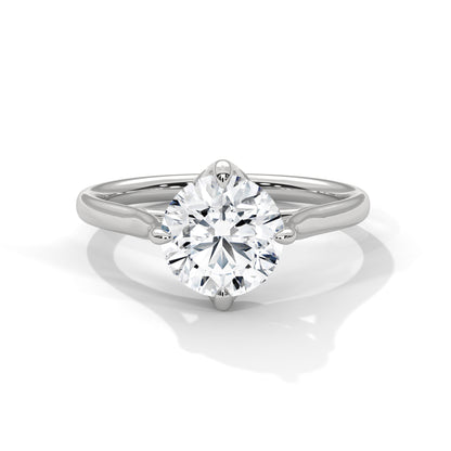 2CT Lab Grown Diamond Solitaire Engagement Ring | VVS Clarity Round Cut |  Solid Gold | Minimalist Lab Diamond Ring | Customizable Gift