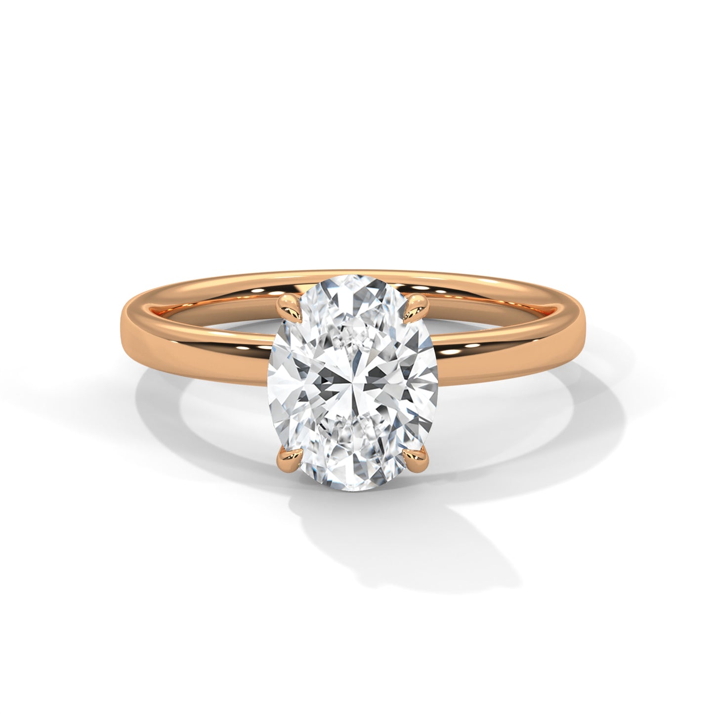1ct Oval Lab Diamond Solitaire Engagement Ring | Dainty 4-Prong Ring in 14k 18k 10k Gold or 925 Silver | Minimalist Promise Ring for Her