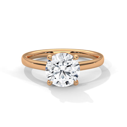 2ct Lab Grown Diamond Solitaire Ring | Round Cut | 14K/18K/10K Gold | Yellow, Rose, White Gold | Engagement Ring for Her | VVS Clarity