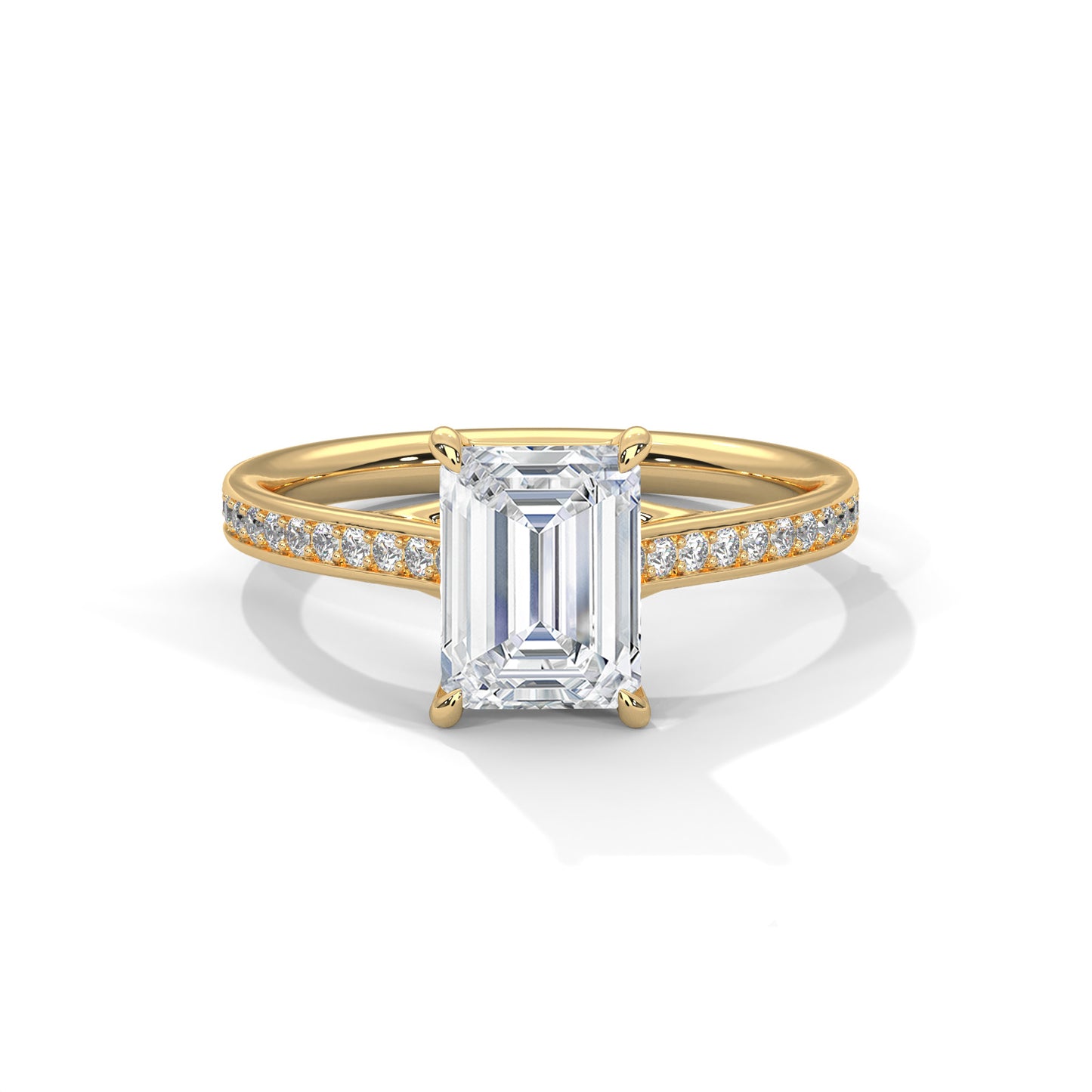 2 Carat Emerald Lab Diamond Engagement Ring | VVS Clarity Lab-Grown Diamond Ring | Solid Gold Customizable Ring | Promise Ring for Her