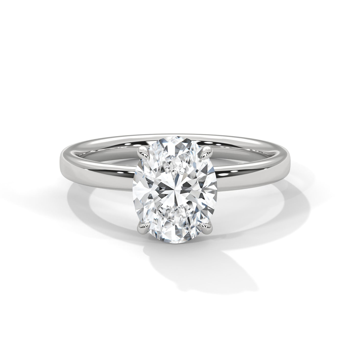 1ct Oval Lab Diamond Solitaire Engagement Ring | Dainty 4-Prong Ring in 14k 18k 10k Gold or 925 Silver | Minimalist Promise Ring for Her