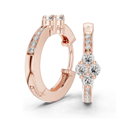 0.39 CT Lab Diamond Earrings | VVS-VS-EF Clarity CVD Diamond | 18KT, 14KT, 10KT Gold & 925 Silver | Rose, Yellow, White Gold | Luxury Fine Jewelry
