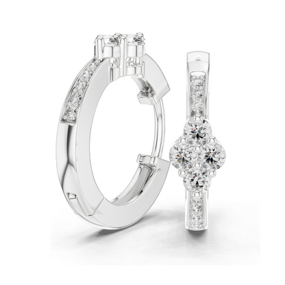 0.39 CT Lab Diamond Earrings | VVS-VS-EF Clarity CVD Diamond | 18KT, 14KT, 10KT Gold & 925 Silver | Rose, Yellow, White Gold | Luxury Fine Jewelry