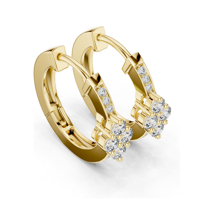 0.39 CT Lab Diamond Earrings | VVS-VS-EF Clarity CVD Diamond | 18KT, 14KT, 10KT Gold & 925 Silver | Rose, Yellow, White Gold | Luxury Fine Jewelry