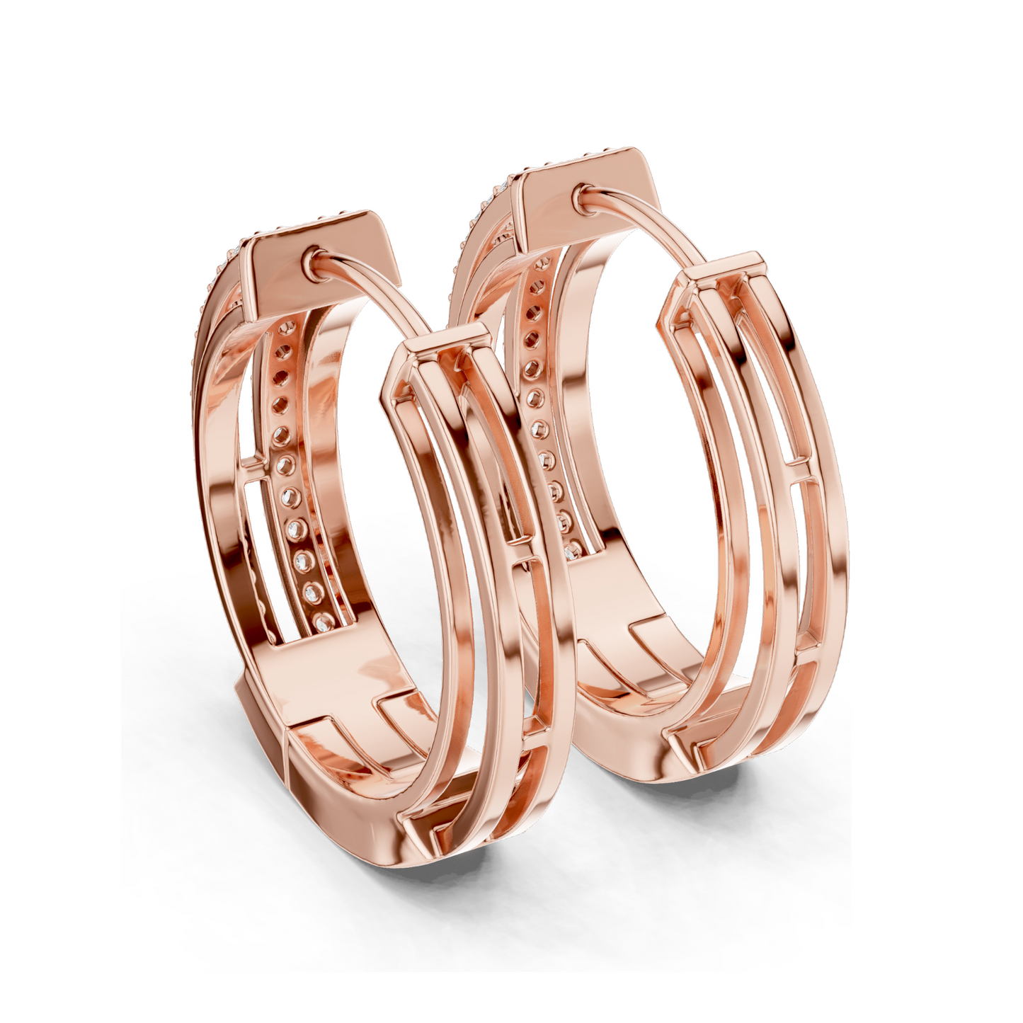 0.512 CT Lab Diamond Hoop Earrings | Round Brilliant Cut | 18KT, 14KT, 10KT Gold & 925 Silver | Rose, Yellow, White Gold | Luxury Fine Jewelry