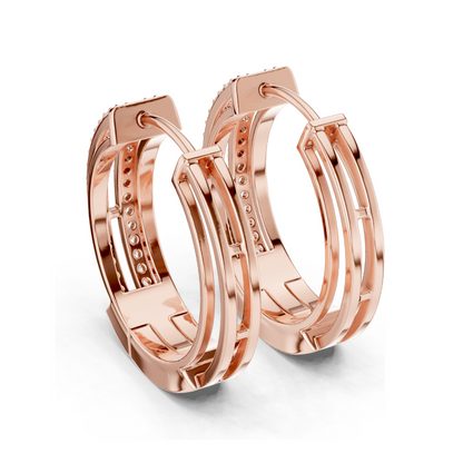 0.512 CT Lab Diamond Hoop Earrings | Round Brilliant Cut | 18KT, 14KT, 10KT Gold & 925 Silver | Rose, Yellow, White Gold | Luxury Fine Jewelry