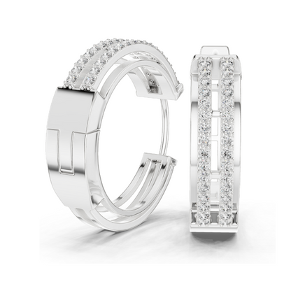 0.512 CT Lab Diamond Hoop Earrings | Round Brilliant Cut | 18KT, 14KT, 10KT Gold & 925 Silver | Rose, Yellow, White Gold | Luxury Fine Jewelry