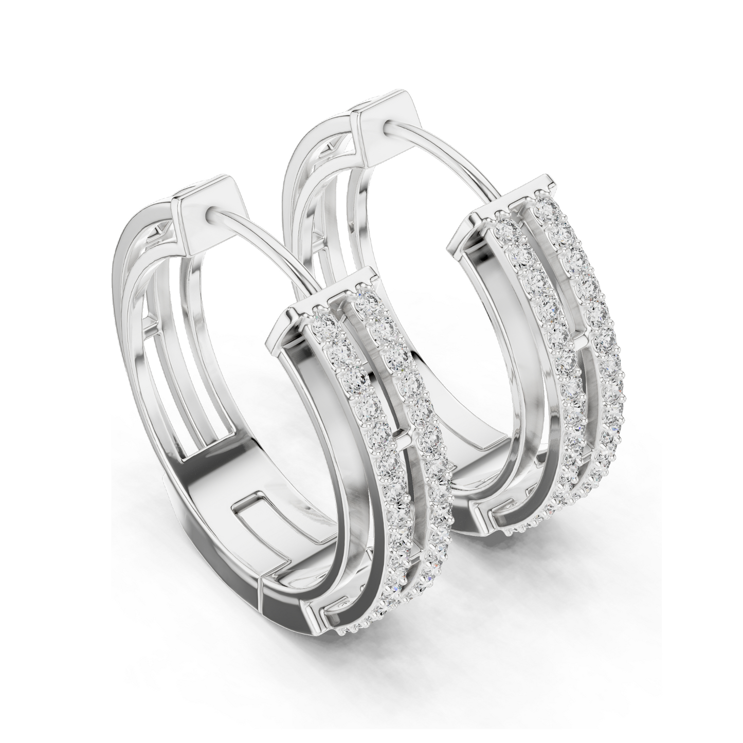 0.512 CT Lab Diamond Hoop Earrings | Round Brilliant Cut | 18KT, 14KT, 10KT Gold & 925 Silver | Rose, Yellow, White Gold | Luxury Fine Jewelry