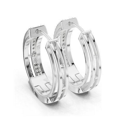0.512 CT Lab Diamond Hoop Earrings | Round Brilliant Cut | 18KT, 14KT, 10KT Gold & 925 Silver | Rose, Yellow, White Gold | Luxury Fine Jewelry