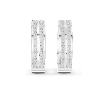 0.512 CT Lab Diamond Hoop Earrings | Round Brilliant Cut | 18KT, 14KT, 10KT Gold & 925 Silver | Rose, Yellow, White Gold | Luxury Fine Jewelry