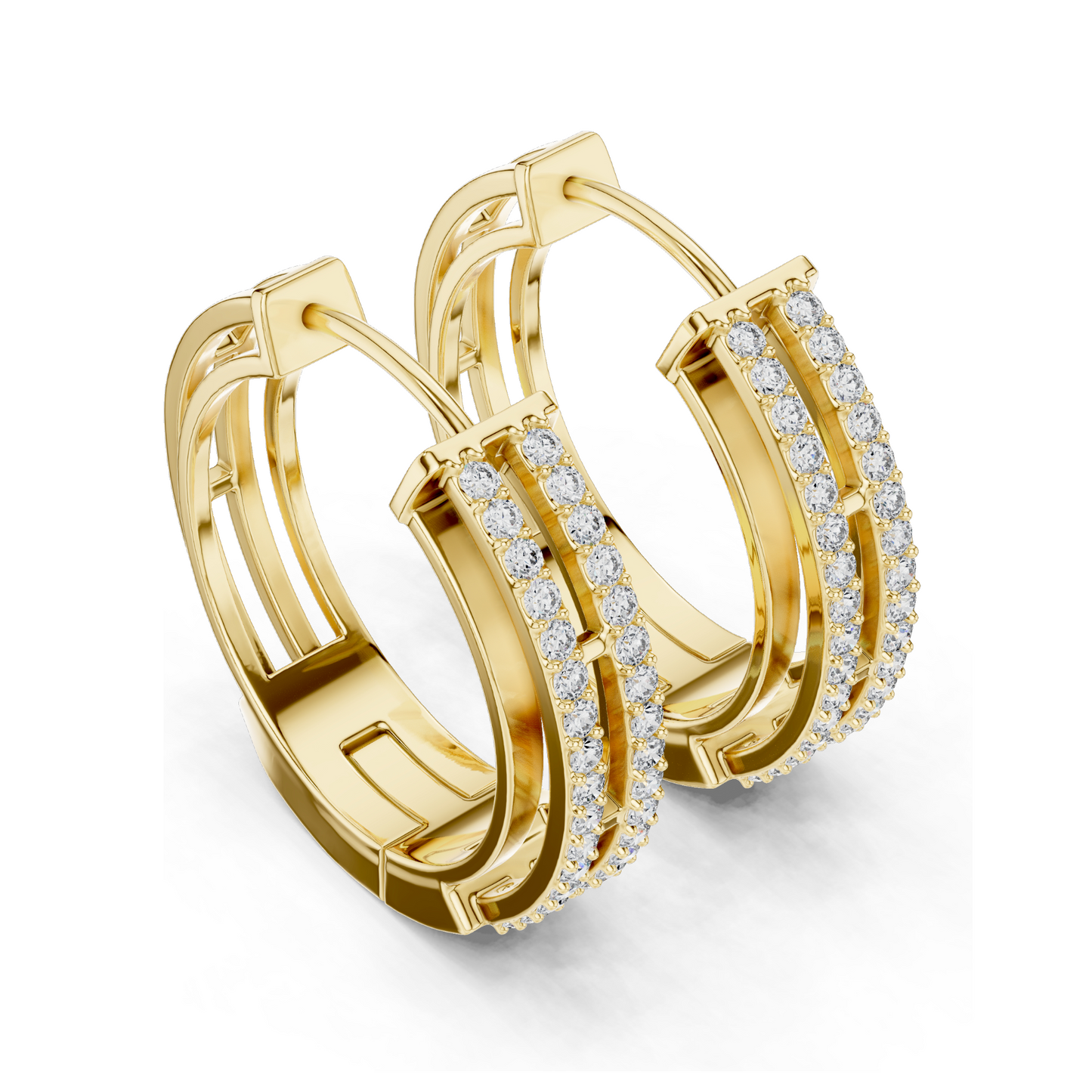 0.512 CT Lab Diamond Hoop Earrings | Round Brilliant Cut | 18KT, 14KT, 10KT Gold & 925 Silver | Rose, Yellow, White Gold | Luxury Fine Jewelry