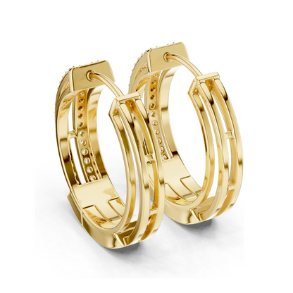 0.512 CT Lab Diamond Hoop Earrings | Round Brilliant Cut | 18KT, 14KT, 10KT Gold & 925 Silver | Rose, Yellow, White Gold | Luxury Fine Jewelry