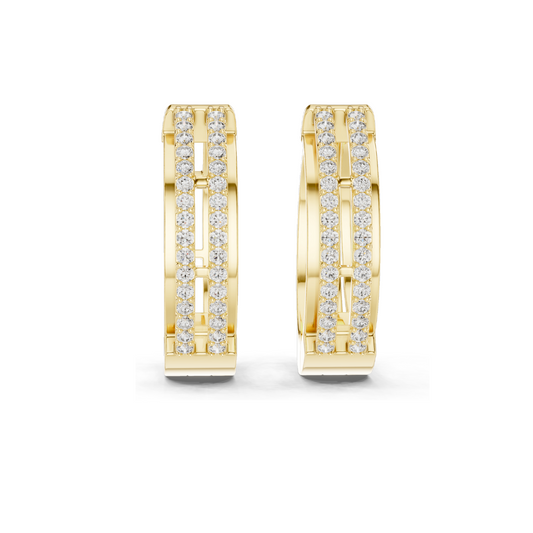 0.512 CT Lab Diamond Hoop Earrings | Round Brilliant Cut | 18KT, 14KT, 10KT Gold & 925 Silver | Rose, Yellow, White Gold | Luxury Fine Jewelry