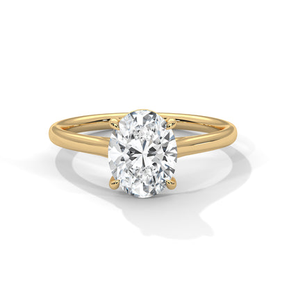 Oval Lab Diamond Solitaire Engagement Ring – 2ct VVS Clarity – Solid Gold in Rose, Yellow or White – Classic Oval Cut Lab Grown Diamond Ring