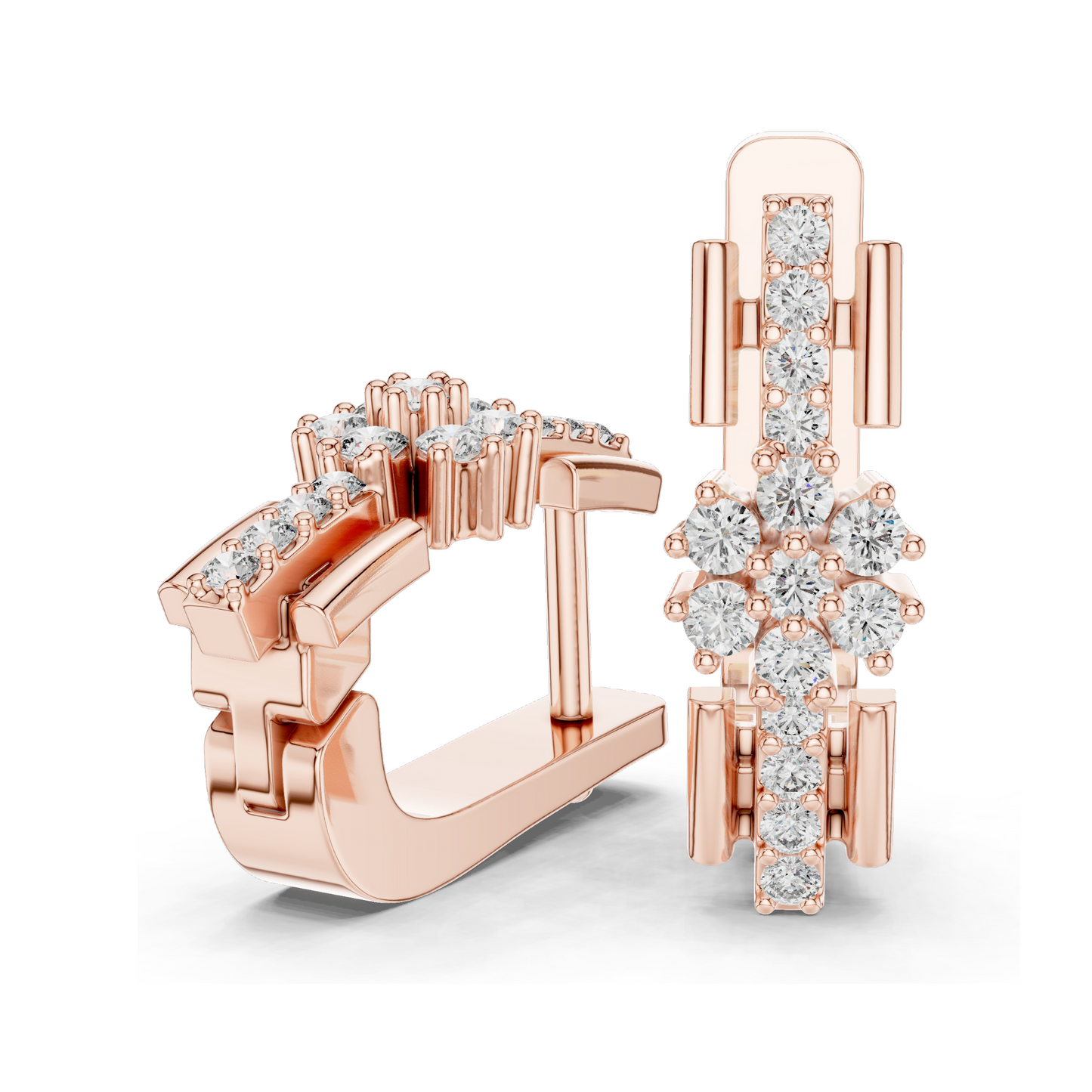 0.296 CT Lab Diamond Snowflake Earrings | Round Brilliant Cut | 10KT, 14KT, 18KT Gold & 925 Silver | Rose, Yellow, White Gold | Luxury Fine Jewelry
