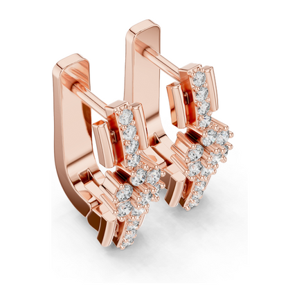 0.296 CT Lab Diamond Snowflake Earrings | Round Brilliant Cut | 10KT, 14KT, 18KT Gold & 925 Silver | Rose, Yellow, White Gold | Luxury Fine Jewelry
