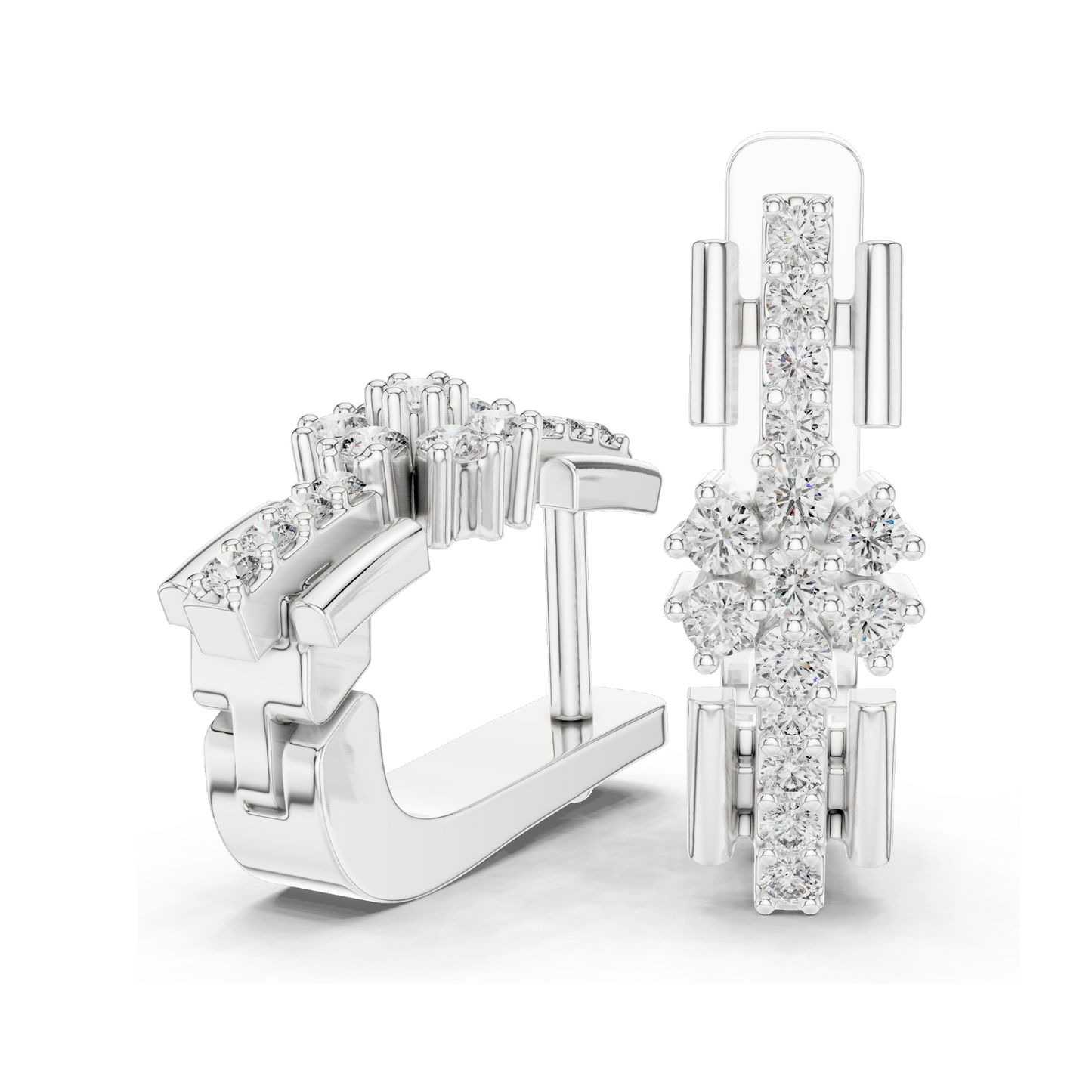 0.296 CT Lab Diamond Snowflake Earrings | Round Brilliant Cut | 10KT, 14KT, 18KT Gold & 925 Silver | Rose, Yellow, White Gold | Luxury Fine Jewelry