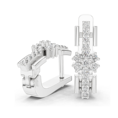 0.296 CT Lab Diamond Snowflake Earrings | Round Brilliant Cut | 10KT, 14KT, 18KT Gold & 925 Silver | Rose, Yellow, White Gold | Luxury Fine Jewelry