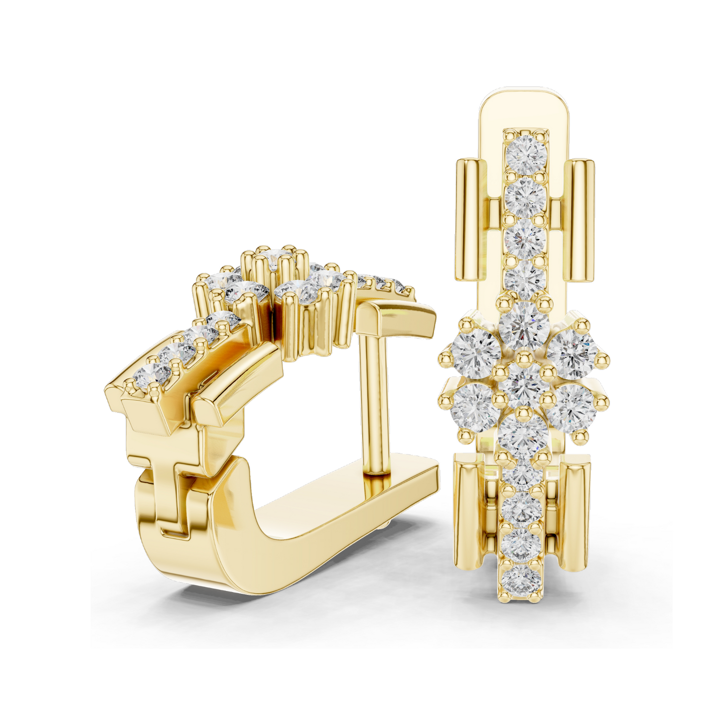 0.296 CT Lab Diamond Snowflake Earrings | Round Brilliant Cut | 10KT, 14KT, 18KT Gold & 925 Silver | Rose, Yellow, White Gold | Luxury Fine Jewelry