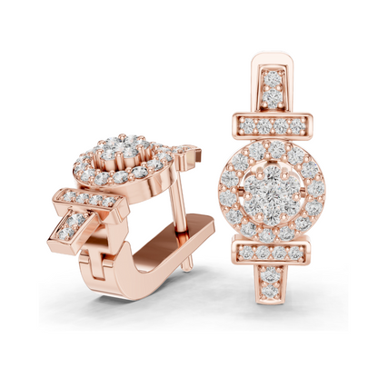 0.448 CT Lab Diamond Female Symbol Earrings | Round Brilliant Cut | 10KT, 14KT, 18KT Gold & 925 Silver with Moissanite | Rose, Yellow, White Gold | Empowerment Jewelry