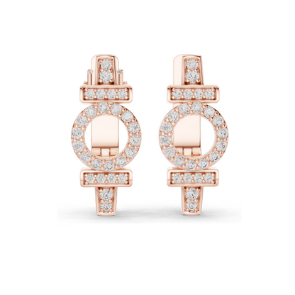 0.448 CT Lab Diamond Female Symbol Earrings | Round Brilliant Cut | 10KT, 14KT, 18KT Gold & 925 Silver with Moissanite | Rose, Yellow, White Gold | Empowerment Jewelry