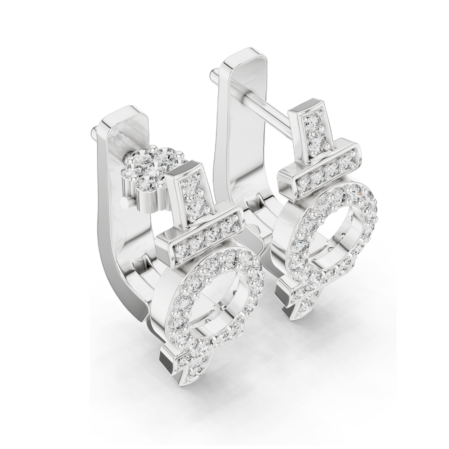 0.448 CT Lab Diamond Female Symbol Earrings | Round Brilliant Cut | 10KT, 14KT, 18KT Gold & 925 Silver with Moissanite | Rose, Yellow, White Gold | Empowerment Jewelry