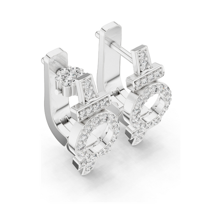 0.448 CT Lab Diamond Female Symbol Earrings | Round Brilliant Cut | 10KT, 14KT, 18KT Gold & 925 Silver with Moissanite | Rose, Yellow, White Gold | Empowerment Jewelry